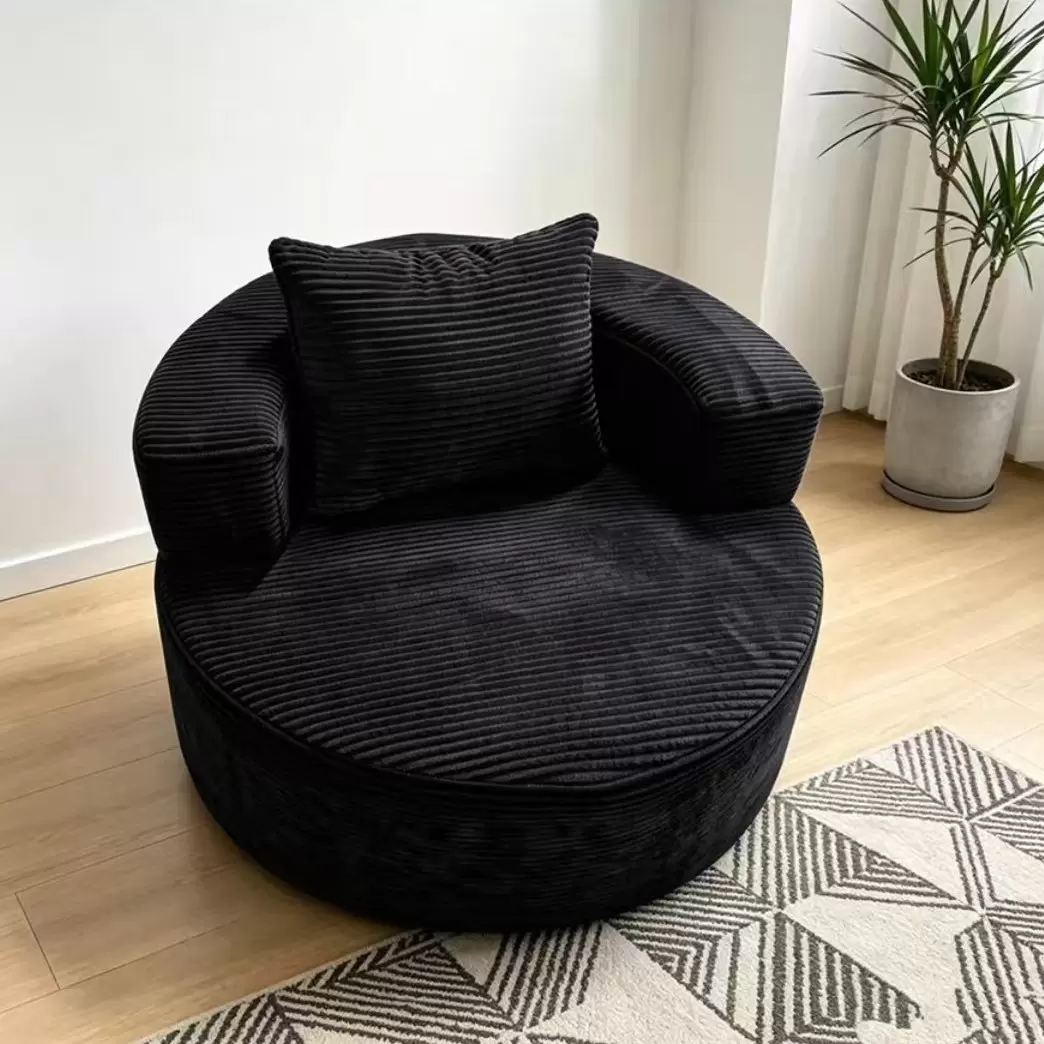 Compressible Round Lounge Sofa, Vacuum Packed Corduroy Bean Sofa for Living Room K-13 - Image 6