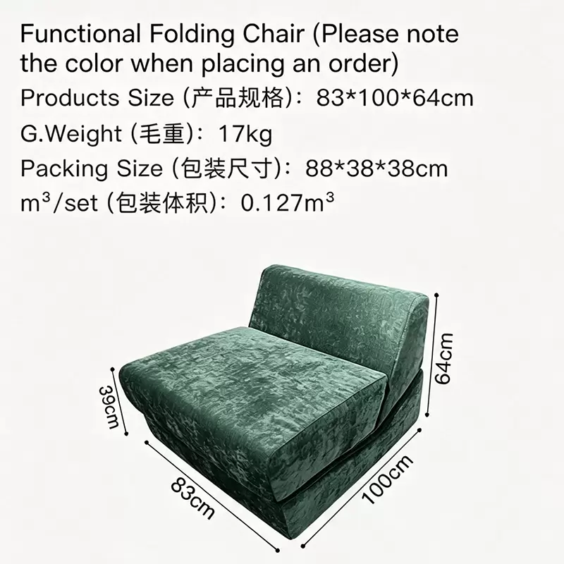 Multi-position Foldable Compression Sofa ☁️ Easily Convert To Sofa, Chaise & Daybed, Vacuum Packed In Carton K-04 - Image 8