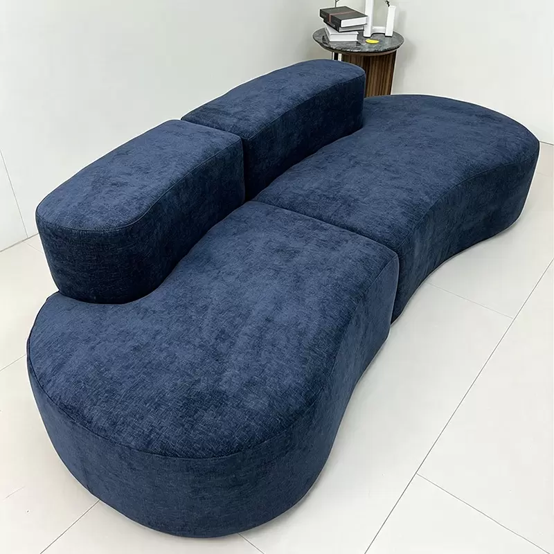 Minimalist Wave Curve Sectional Sofa | Shipped Compressed In Cartons, Multiple Fabric Color Options K-13 - Image 3