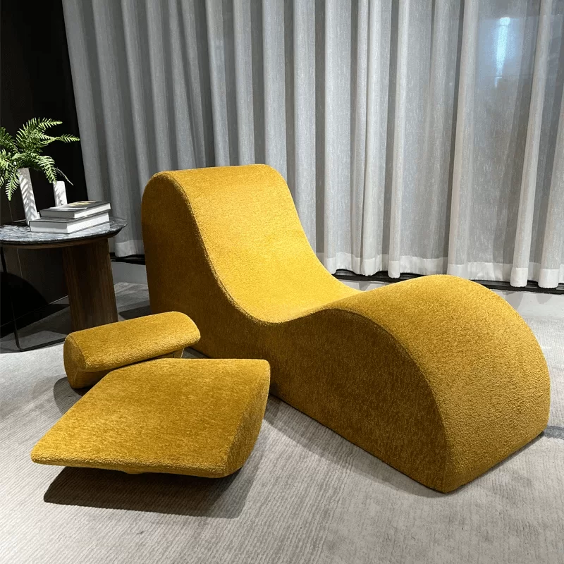 S-Shaped Yoga Leisure Lounge Sofa, Vacuum Compressed Roll Pack, Reclining for Rest & Sleep