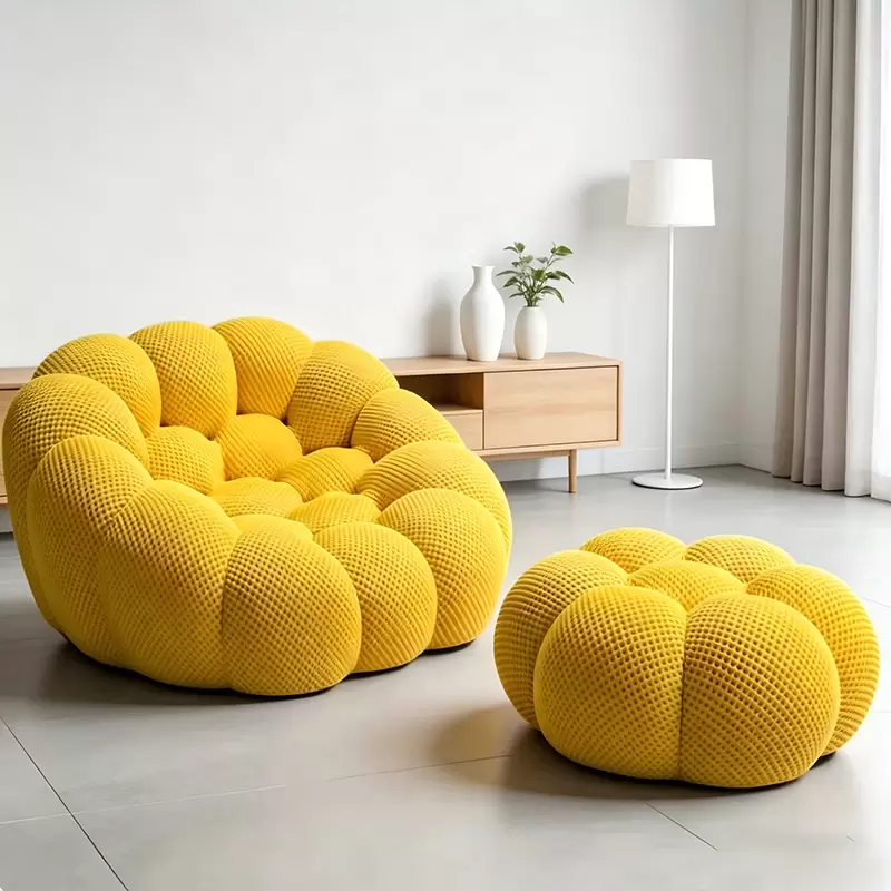 Vacuum Compressed Football Bubble Pebble Sofa, Modular Ball Shaped Leisure Lounge Bean Bag Chair for Home Living Room