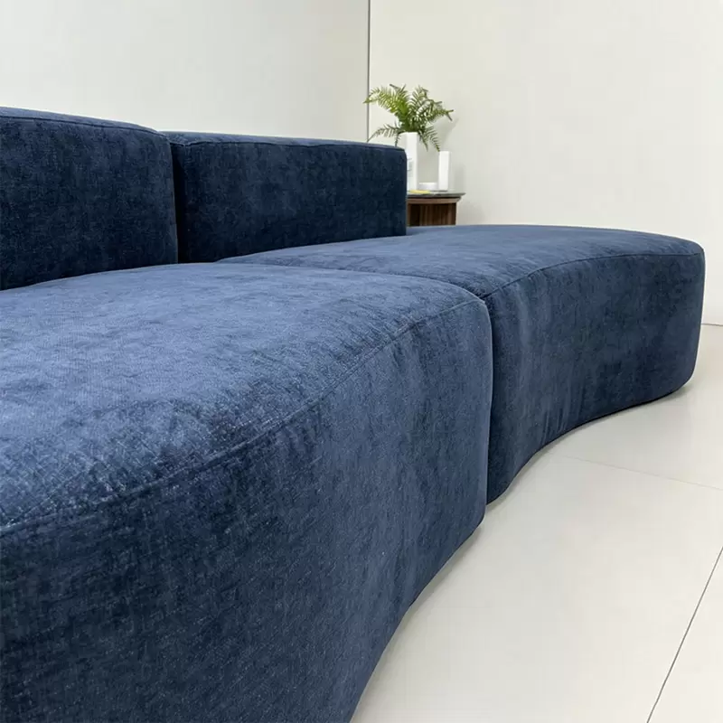 Minimalist Wave Curve Sectional Sofa | Shipped Compressed In Cartons, Multiple Fabric Color Options K-13 - Image 4
